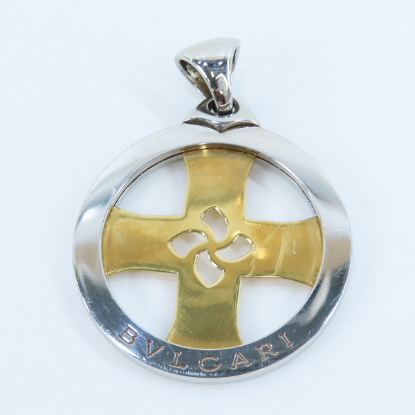 実際に弊社で買取させて頂いたBVLGARI/ブルガリ トンドクロス ペンダントトップ AU750/K18YG×Steel の画像 1枚目