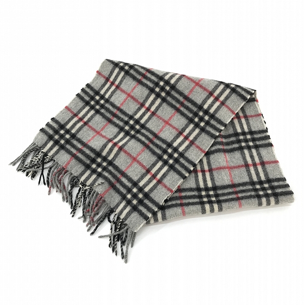 実際に弊社で買取させて頂いたBurberry's/バーバリーズ ノヴァチェックマフラー カシミア100% グレー