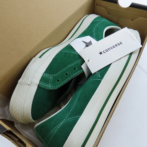 実際に弊社で買取させて頂いた【未使用】CONVERSE/コンバース ONE STAR SU OX スエード ワンスター グリーン/9.5の画像 7枚目