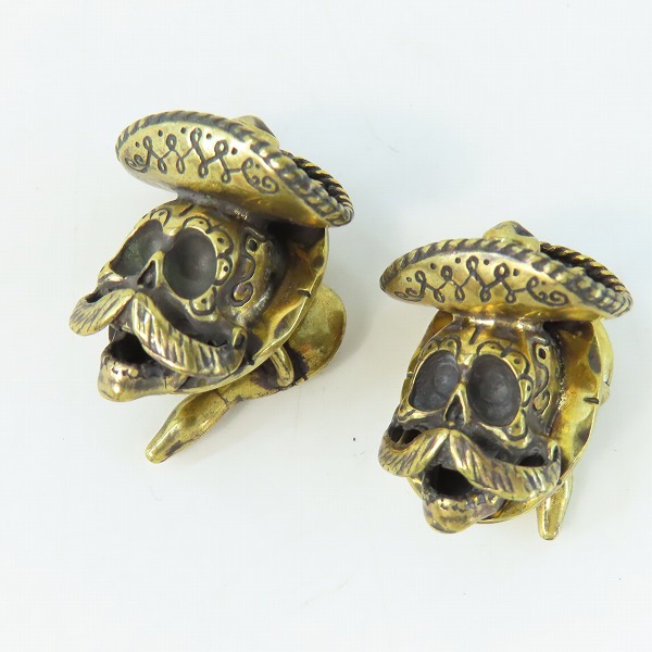 実際に弊社で買取させて頂いた(1)GANGSTERVILLE×Galcia/ギャングスタービル×ガルシア メキシカンスカル カフリンクス/カフス ブラス/真鍮