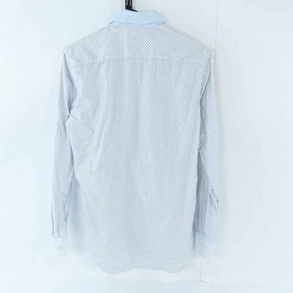 実際に弊社で買取させて頂いたETRO/エトロ 襟柄切替 長袖シャツ ブルー系 37の画像 1枚目