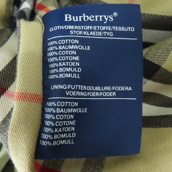 実際に弊社で買取させて頂いたBurberry's/バーバリーズ 裏地チェック柄 トレンチコート 48の画像 4枚目