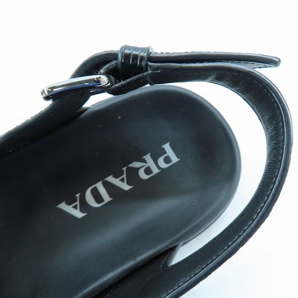実際に弊社で買取させて頂いたPRADA/プラダ 型押しレザー スリングバック サンダル 2X3033/5の画像 4枚目