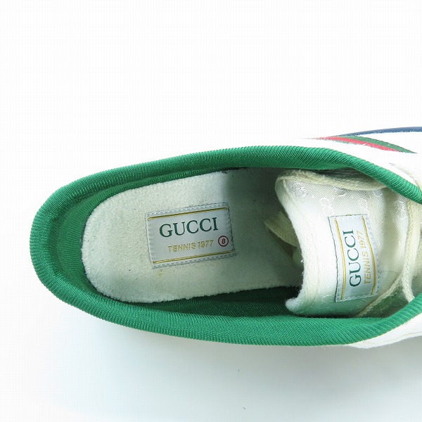 実際に弊社で買取させて頂いたGUCCI/グッチ TENNIS 1977 シェリーライン mini GG ジャカード ローカットスニーカー/8の画像 4枚目