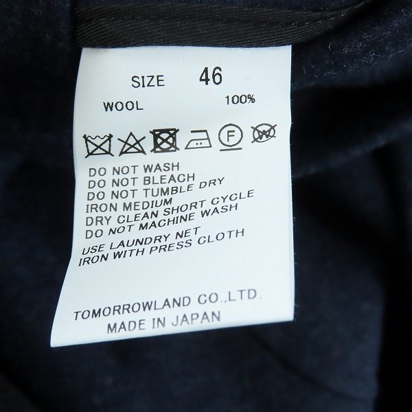 実際に弊社で買取させて頂いたTOMORROWLAND/トゥモローランド utility ウールフランネル シングル2Bテーラードジャケット 61-07-15-07502/46の画像 3枚目
