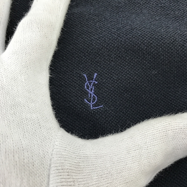 実際に弊社で買取させて頂いたYves Saint-Laurent pour homme/YSL/イブサンローラン プール オム ロゴ刺繍ポロシャツ Mの画像 4枚目