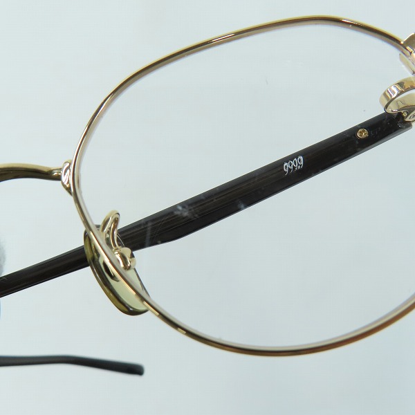 実際に弊社で買取させて頂いた999.9/フォーナインズ メガネフレーム アイウェア アンティークゴールド S-645Tの画像 7枚目
