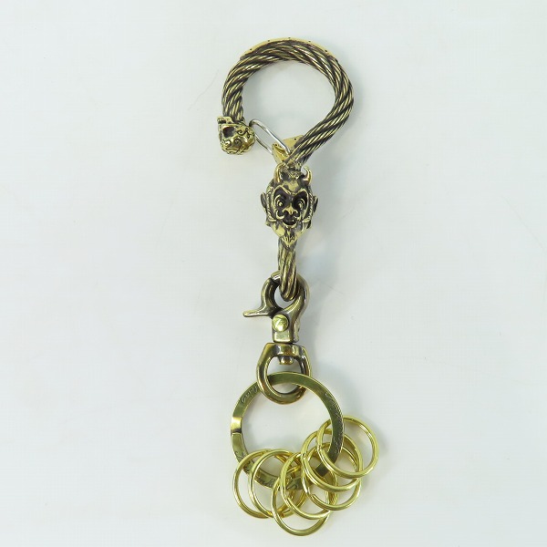 実際に弊社で買取させて頂いた(1)Gangsterville×galcia/ギャングスタービル×ガルシア キーホルダー DEVIL/デビル ブラス 真鍮 キーフック 14cmの画像 1枚目