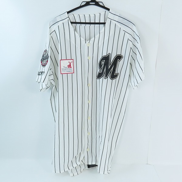 実際に弊社で買取させて頂いたDESCENTE/デサント NPB 千葉ロッテマリーンズ 2005年 アジアチャンピオン ホーム レプリカ ユニフォーム DLM-081S/L