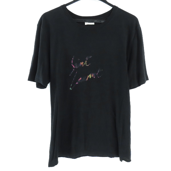 実際に弊社で買取させて頂いたSAINT LAURENT PARIS/サンローランパリ ロゴプリント クルーネック半袖Tシャツ 553378/XS 