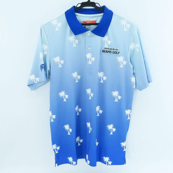 実際に弊社で買取させて頂いた【未使用】BEAMS GOLF/ビームスゴルフ ORANGE LABEL/グラデーション パームツリー ポロシャツ 82-02-0565-444/M