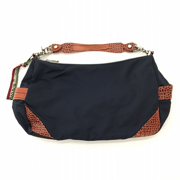 実際に弊社で買取させて頂いたOrobianco/オロビアンコ ショルダーバッグ ネイビー×ブラウン クロコ型押しの画像 1枚目