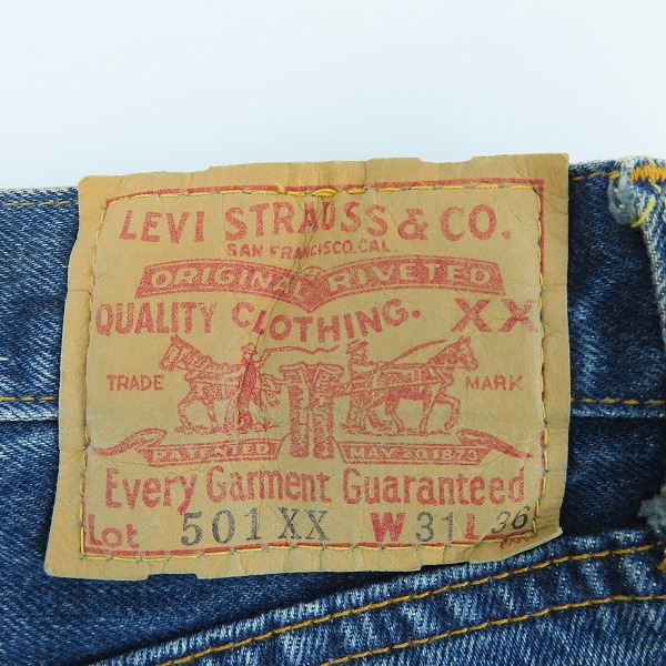 実際に弊社で買取させて頂いたLEVI'S/リーバイス 501XX 刻印555 バレンシア工場製 ビッグE デニムパンツ 紙パッチ 501-0003/31×36の画像 3枚目