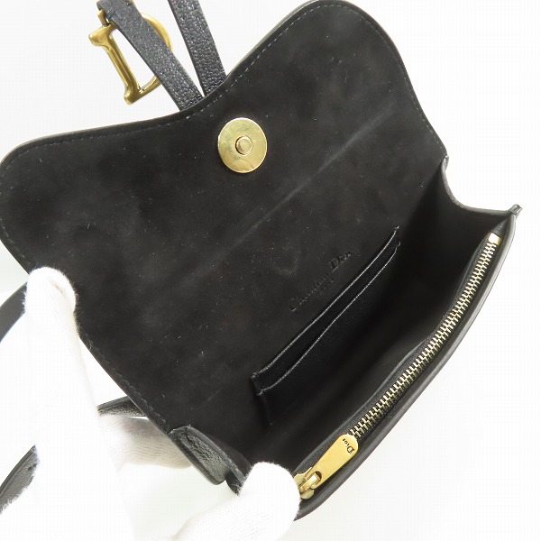 実際に弊社で買取させて頂いたChristian Dior/クリスチャン・ディオール レザーサドルバッグ/ウエストバッグ/ショルダーバッグ S5619CCEHの画像 4枚目