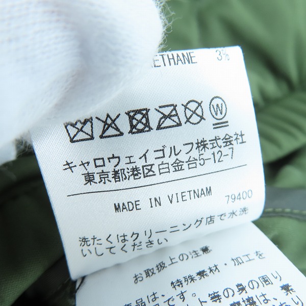 実際に弊社で買取させて頂いた【未使用】Callaway/キャロウェイ ゴルフウェア 中綿プルオーバージャケット カーキ C21216103/Lの画像 4枚目