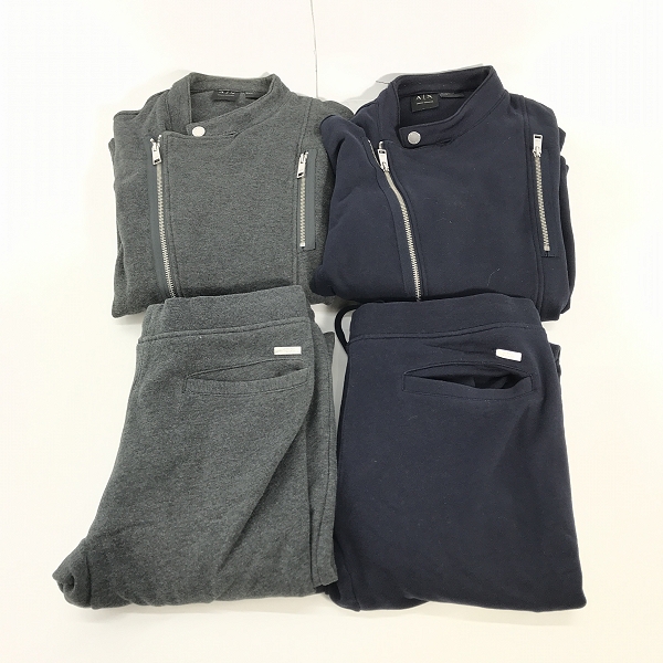 実際に弊社で買取させて頂いた【おまとめ】ARMANI EXCHANGE/アルマーニエクスチェンジ スウェット ダブルライダースジャケット/パンツ セットアップ
