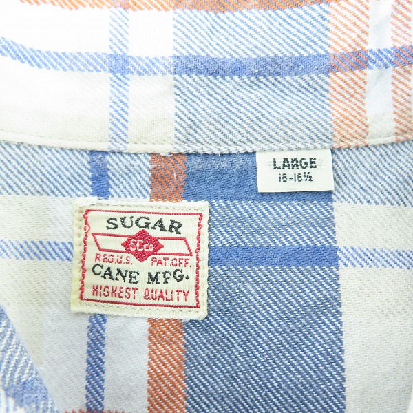 実際に弊社で買取させて頂いたSUGAR CANE/シュガーケーン チェック柄 半袖シャツ SC37004 Lの画像 2枚目