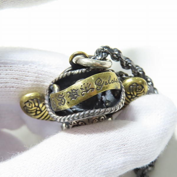 実際に弊社で買取させて頂いたGANGSTERVILLE×Galcia/ギャングスタービル×ガルシア SOMBRERO SKULLネックレス ペーパーチェーンの画像 4枚目