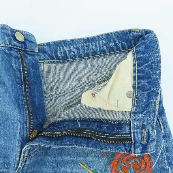 実際に弊社で買取させて頂いたHYSTERIC GLAMOUR/ヒステリックグラマー SPACE MUSIC刺繍 Aラインデニムスカート 01222AK01/27の画像 5枚目