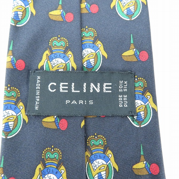 実際に弊社で買取させて頂いたCELINE/セリーヌ 総柄 シルクネクタイの画像 3枚目