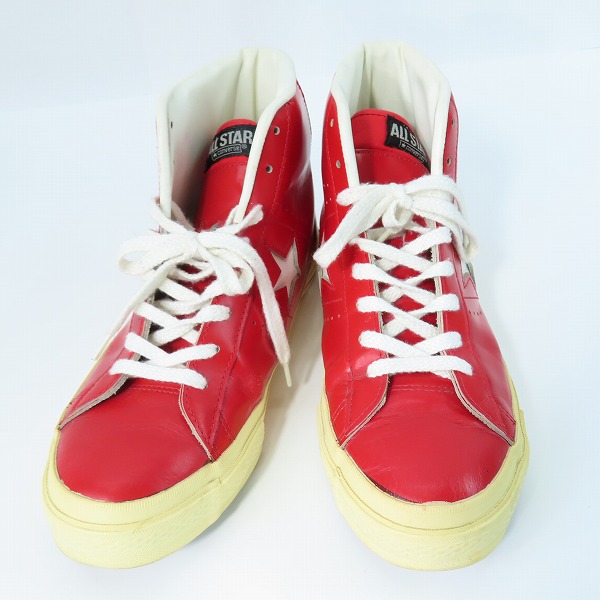 実際に弊社で買取させて頂いたCONVERSE/コンバース ワンスター ハイカットレザースニーカー赤 7.5