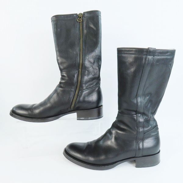 実際に弊社で買取させて頂いたBUTTERO/ブッテロ ジップアップ レザー ロング ブーツ B823UCGB/40の画像 3枚目