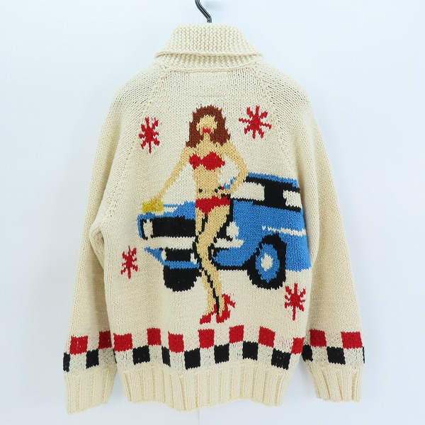 実際に弊社で買取させて頂いたHYSTERIC GLAMOUR/ヒステリックグラマー HYS編込 カウチンジャケット 02233ND06/Sの画像 1枚目