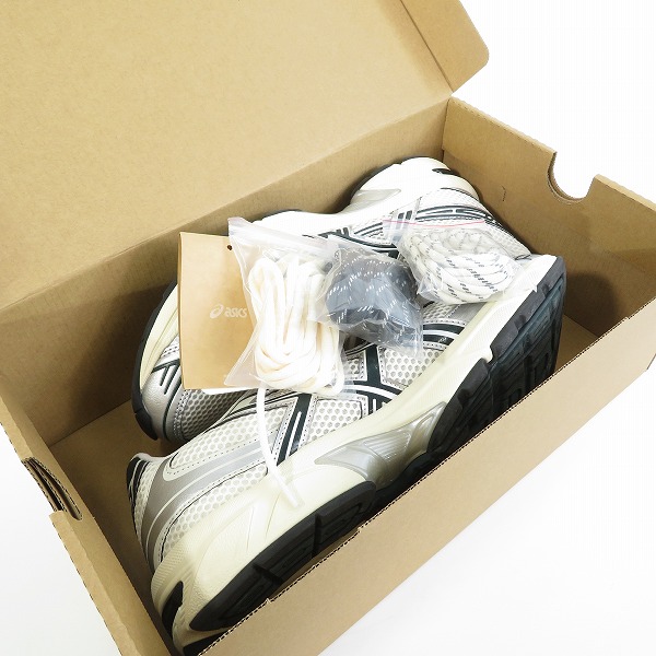 実際に弊社で買取させて頂いたKITH×asics/キス×アシックス Vintage Tech Gel-1130 "Cream/Scarab" ヴィンテージテック ゲル1130 1203A565-100/28の画像 7枚目