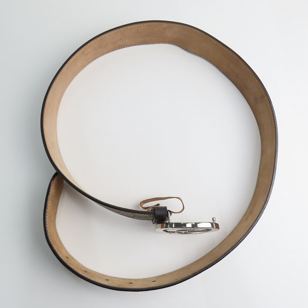 実際に弊社で買取させて頂いたGUCCI/グッチ GGスプリームキャンバス インターロッキングG バックル ベルト 411924 90・36の画像 5枚目