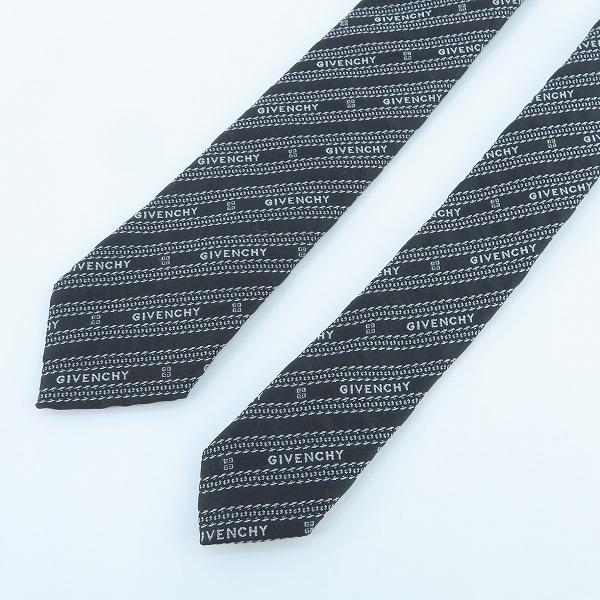 実際に弊社で買取させて頂いた【JPタグ】GIVENCHY/ジバンシィ ロゴ総柄 シルクネクタイの画像 1枚目