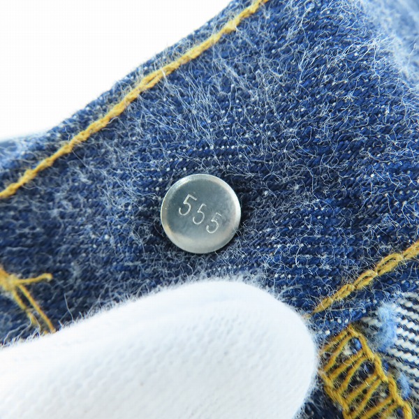 実際に弊社で買取させて頂いたLEVI'S/リーバイス 501 刻印555 バレンシア工場製 ビッグE デニムパンツ 紙パッチ/W34L36の画像 7枚目