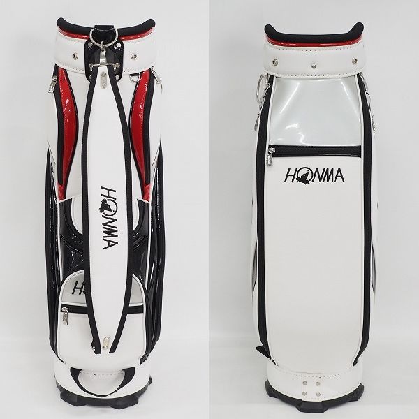 実際に弊社で買取させて頂いたHONMA/ホンマ CB52201 TOUR WORLD/ツアーワールド 9型 5分割キャディバッグ ホワイトの画像 2枚目