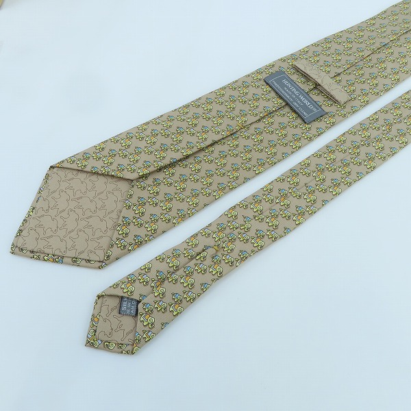 実際に弊社で買取させて頂いたHUNTING WORLD/ハンティングワールド エレファント総柄 ネクタイの画像 2枚目