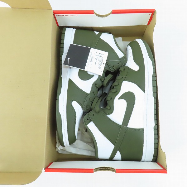 実際に弊社で買取させて頂いた【未使用】NIKE/ナイキ DUNK HIGH RETRO Championship Khaki/ダンクハイ チャンピオンシップカーキ DD1399-107/27の画像 8枚目