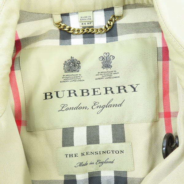 実際に弊社で買取させて頂いたBURBERRY London England/バーバリーロンドン THE KENSINGTON 裏ノバチェックトレンチコート 3983339/44 の画像 2枚目