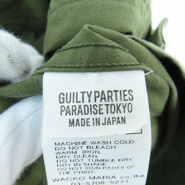 実際に弊社で買取させて頂いたWACKO MARIA/ワコマリア GUILTY PARTIES 天国東京 美人画 ミリタリーシャツ/Sの画像 4枚目