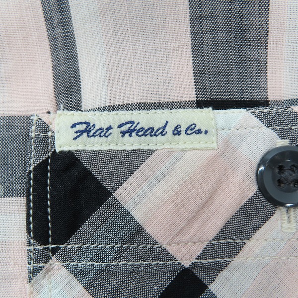 実際に弊社で買取させて頂いたGLORY PARK/グローリーパーク THE FLAT HEAD/フラットヘッド チェック柄 長袖シャツ ライトピンク 40の画像 3枚目