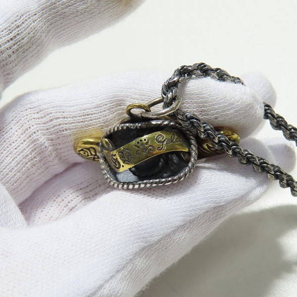 実際に弊社で買取させて頂いたGANGSTERVILLE×Galcia/ギャングスタービル×ガルシア SOMBRERO SKULLネックレス ペーパーチェーン/60cmの画像 4枚目