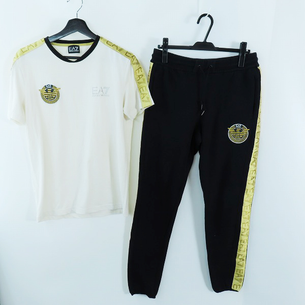 実際に弊社で買取させて頂いたEMPORIO ARMANI/エンポリオアルマーニ サイドライン 半袖Tシャツ/パンツ 2点セット