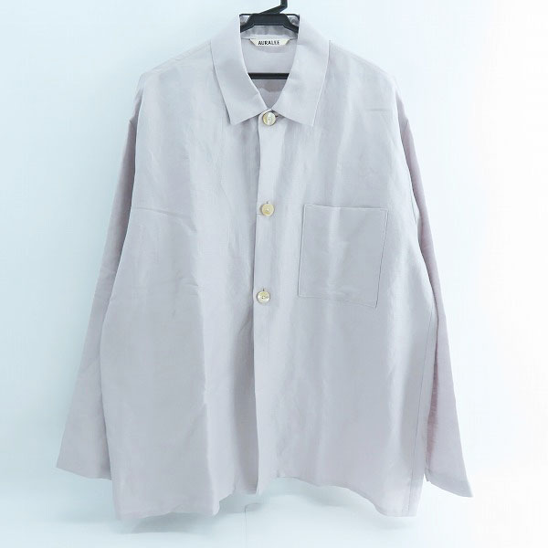 実際に弊社で買取させて頂いたAURALEE/オーラリー SILK LINEN DOBBY SHIRTS JACKET/シルク リネン ダービー シャツ ジャケット A21SS01SD/4