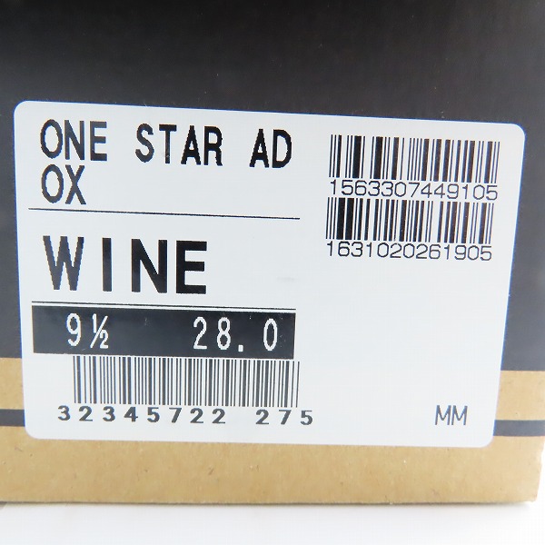 実際に弊社で買取させて頂いた【未使用】CONVERSE/コンバース ONE STAR OX WINE コンバース ワンスター レザー/日本製 /9.5の画像 8枚目