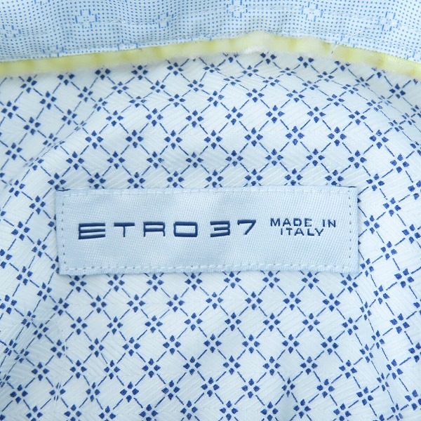 実際に弊社で買取させて頂いたETRO/エトロ 襟柄切替 長袖シャツ ブルー系 37の画像 2枚目