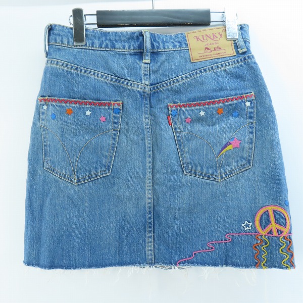 実際に弊社で買取させて頂いたHYSTERIC GLAMOUR/ヒステリックグラマー SPACE MUSIC刺繍 Aラインデニムスカート 01222AK01/27の画像 1枚目