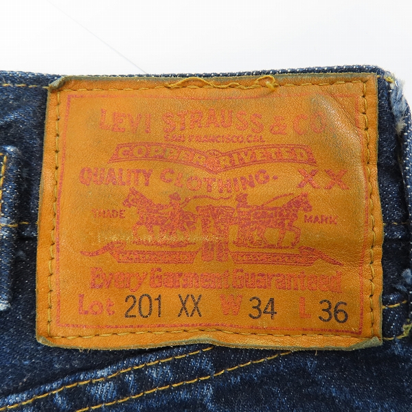 実際に弊社で買取させて頂いたLevi’s/リーバイス 201XX 刻印555 バレンシア工場 BIGE ビッグE デニムパンツ ジーンズ W34/L36の画像 2枚目