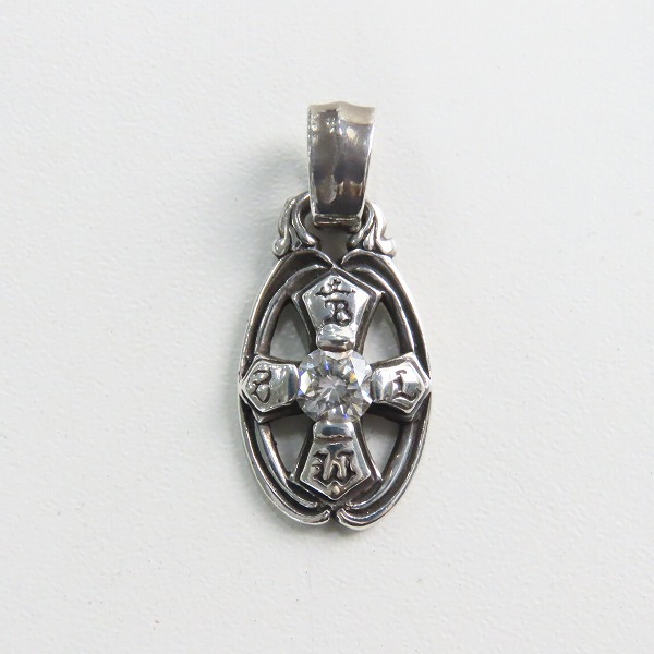 実際に弊社で買取させて頂いたBill Wall Leather/BWL/ビルウォールレザーOval Cross w stone オーバルクロス ストーン シルバー ペンダントトップの画像 1枚目