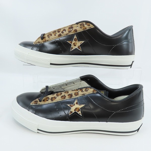 実際に弊社で買取させて頂いた【未使用】CONVERSE/コンバース ONE STAR ワンスター LPD Ox Black レオパード /9の画像 3枚目