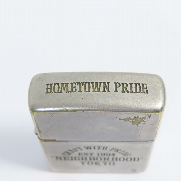 実際に弊社で買取させて頂いたZIPPO × NEIGHBORHOOD/ジッポー × ネイバーフッド エイジング加工 HOMETOWN PRIDE 2016年製の画像 4枚目