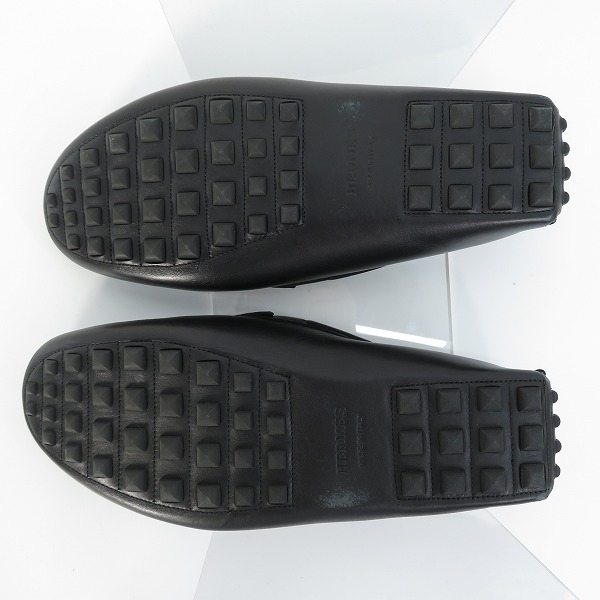 実際に弊社で買取させて頂いたHERMES/エルメス アーヴィング モカシン ドライビングシューズ/スリッポン ブラック 43の画像 2枚目