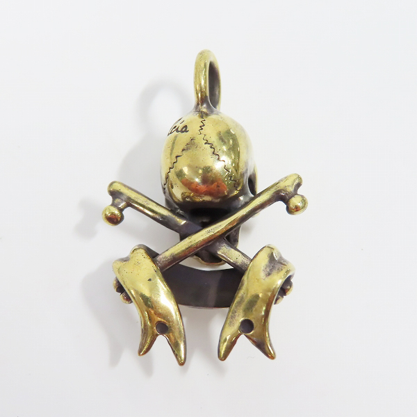 実際に弊社で買取させて頂いた（1）GANGSTERVILLE×Galcia/ギャングスタービル×ガルシア SKULL/スカル ブラス/真鍮 ペンダントトップの画像 2枚目