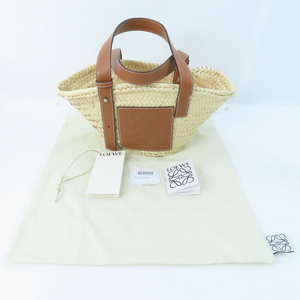 実際に弊社で買取させて頂いたLOEWE/ロエベ バスケットバッグ（ヤシの葉&カーフ）の画像 9枚目